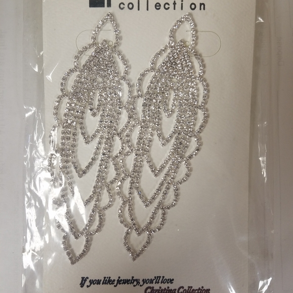 New Christina collection rhinestone earrings - Picture 2 of 3